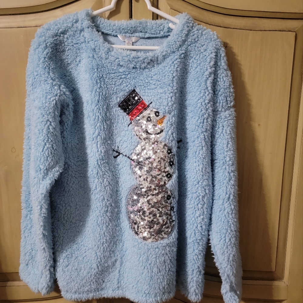 EUC, Winter blue fleece top by Time & Tru, size XL (16-18)